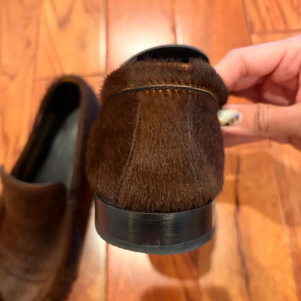 Dries Van Noten Dark Brown Haircalf Loafers - Picture 4 of 10